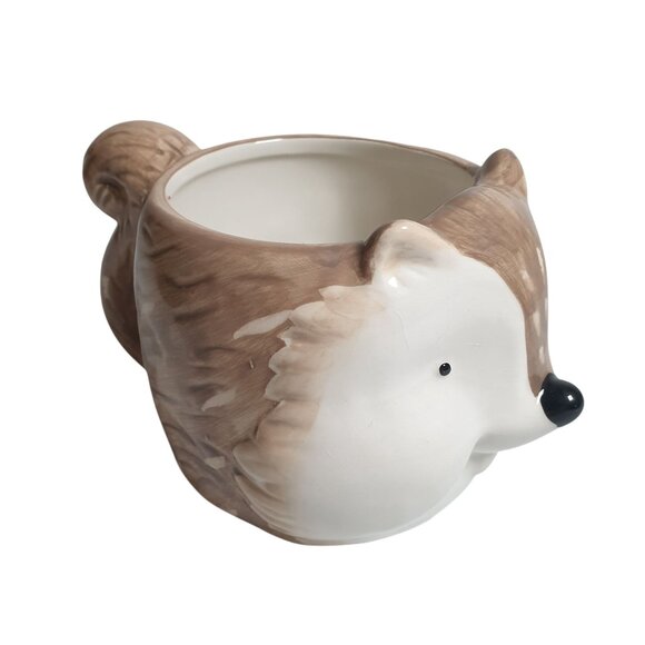 Pier 1 Cute Hedgehog Ceramic Coffee Mug Squirrel Chipmunk Hedgehog Animal - Picture 2 of 5